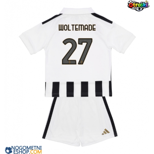 Otroški Nogometni dresi Juventus Nick Woltemade #27 Domači 2026-27 Kratek Rokav (+ Kratke hlače)